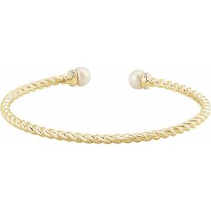Accented Pearl Rope Cuff Bracelet