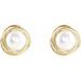 Button Pearl Knot Earrings