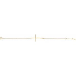 Accented Sideways Cross Bracelet