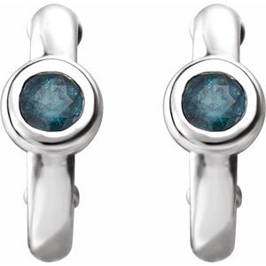 Bezel-Set Huggie Earrings