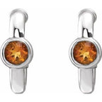 Bezel-Set Huggie Earrings