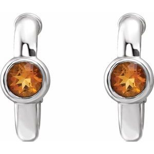 Bezel-Set Huggie Earrings