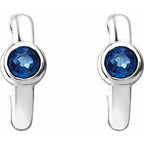Bezel-Set Huggie Earrings