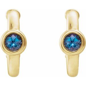 Bezel-Set Huggie Earrings