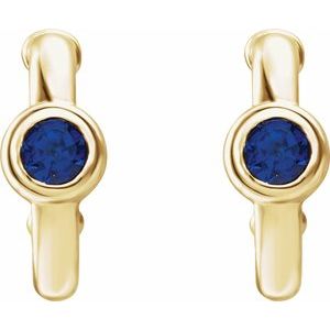 Bezel-Set Huggie Earrings