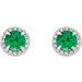Round 4-Prong Halo-Style Earrings