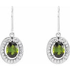 Oval Halo-Style Earrings