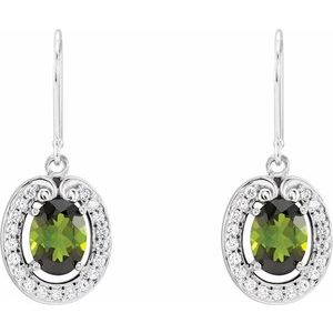 Oval Halo-Style Earrings
