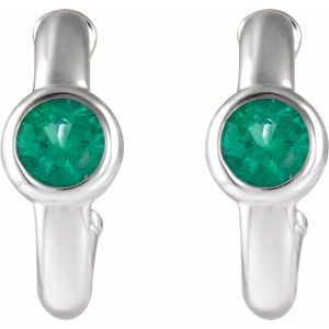 Bezel-Set Huggie Earrings