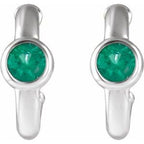 Bezel-Set Huggie Earrings