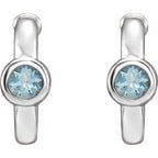 Bezel-Set Huggie Earrings