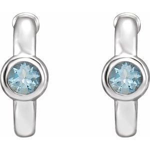 Bezel-Set Huggie Earrings