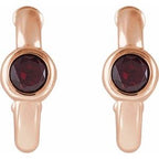 Bezel-Set Huggie Earrings