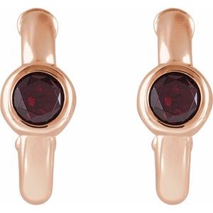 Bezel-Set Huggie Earrings