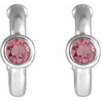 Bezel-Set Huggie Earrings