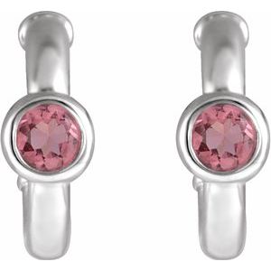 Bezel-Set Huggie Earrings