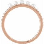 Accented Stackable Pearl Ring