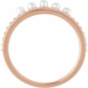 Accented Stackable Pearl Ring
