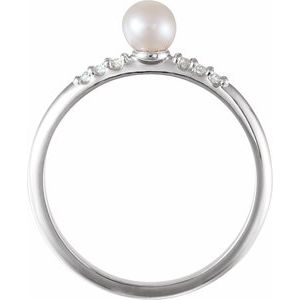 Accented Stackable Pearl Ring