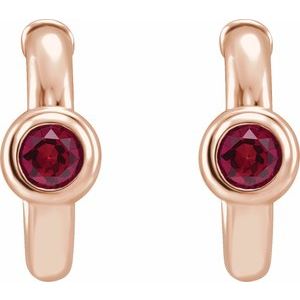 Bezel-Set Huggie Earrings