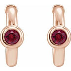 Bezel-Set Huggie Earrings