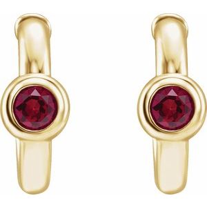 Bezel-Set Huggie Earrings