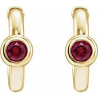 Bezel-Set Huggie Earrings