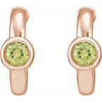 Bezel-Set Huggie Earrings