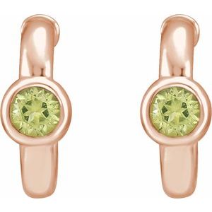 Bezel-Set Huggie Earrings