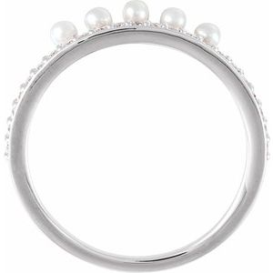 Accented Stackable Pearl Ring