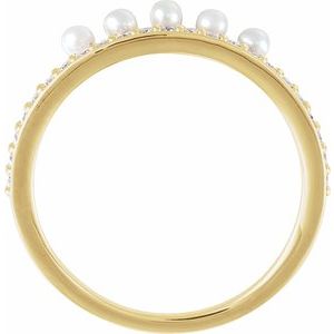 Accented Stackable Pearl Ring