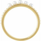 Accented Stackable Pearl Ring
