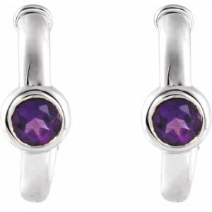 Bezel-Set Huggie Earrings