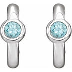 Bezel-Set Huggie Earrings