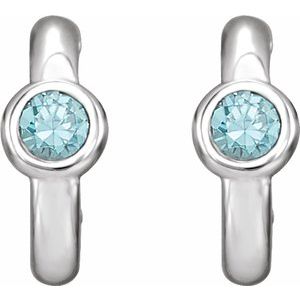 Bezel-Set Huggie Earrings