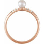 Accented Stackable Pearl Ring