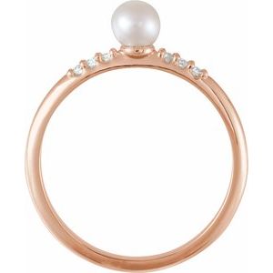Accented Stackable Pearl Ring