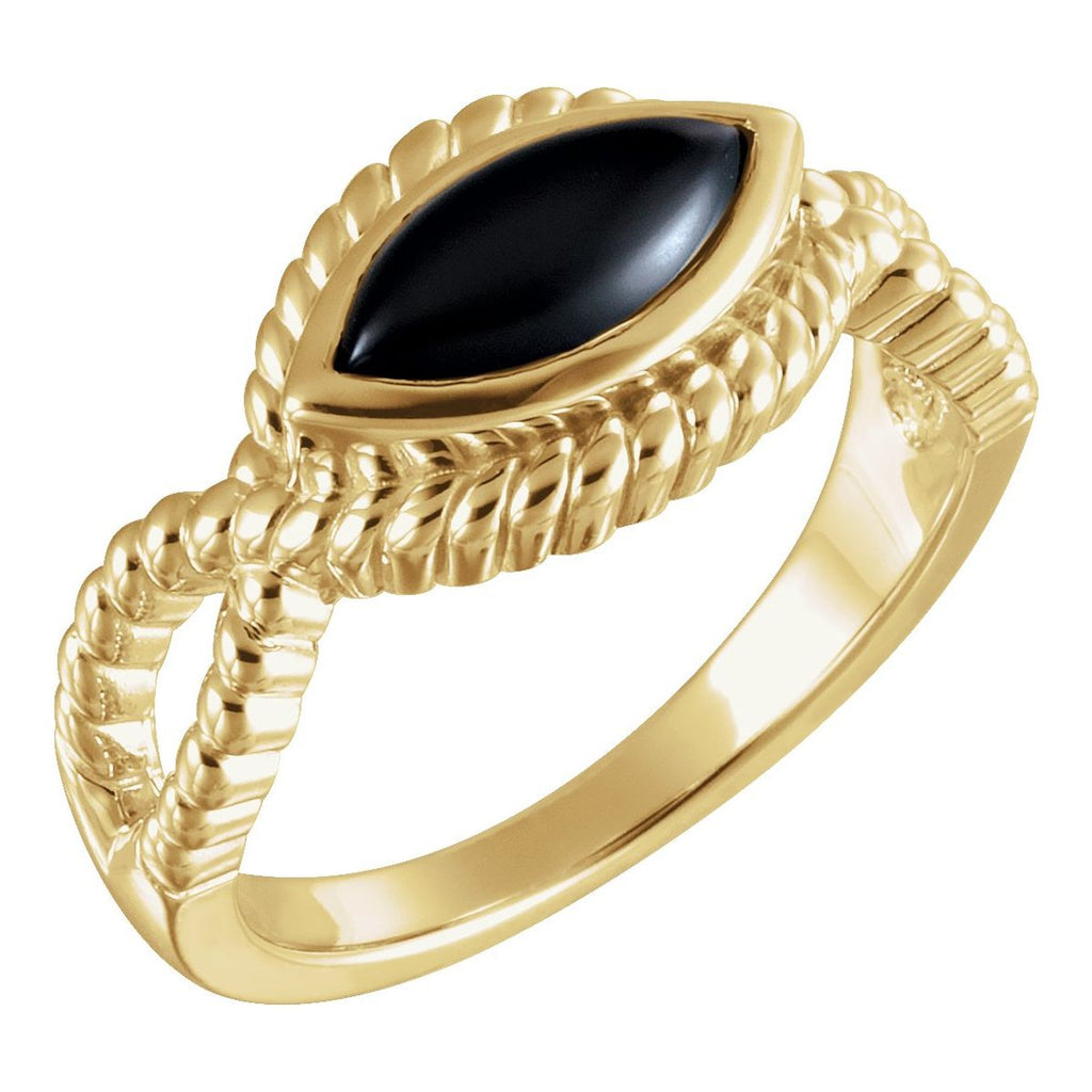 Bezel-Set Rope Ring