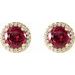 Round 4-Prong Halo-Style Earrings
