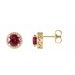 Round 4-Prong Halo-Style Earrings