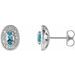 Oval 4-Prong Halo-Style Earrings