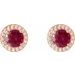 Round 4-Prong Halo-Style Earrings