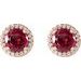 Round 4-Prong Halo-Style Earrings