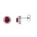Round 4-Prong Halo-Style Earrings