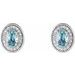 Oval 4-Prong Halo-Style Earrings