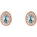 Oval 4-Prong Halo-Style Earrings