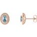 Oval 4-Prong Halo-Style Earrings