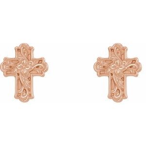 Floral Cross Earrings