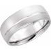 Single Sided Stepped Beveled-Edge Comfort-Fit Half Round Band with Bead Blast Finish