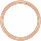 Milgrain Edge Comfort-Fit Half Round Band with Hammer Finish